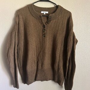 Madewell Bowden Henley sweater merino wool blend size medium